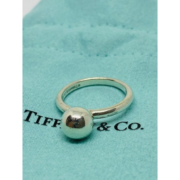 Tiffany & Co. Jewelry - Tiffany Co Sterling Silver 8mm HardWear Hardware Round Ball Ring Size 5.75